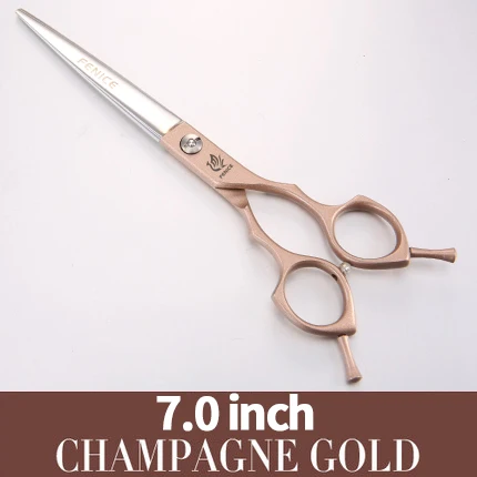 7.0 champagne gold Fenice высококачественные красочные 6,5 дюймовые ножницы из нержавеющей стали для стрижки домашних животных для ухода за собакой, прямой резак - Цвет: 7.0 champagne gold