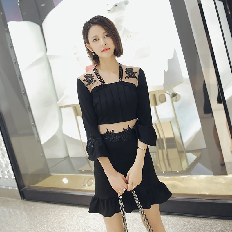 Лето 2017 г. старинные три четверти рукав фонарик сетки вышитые онлайн прозрачная