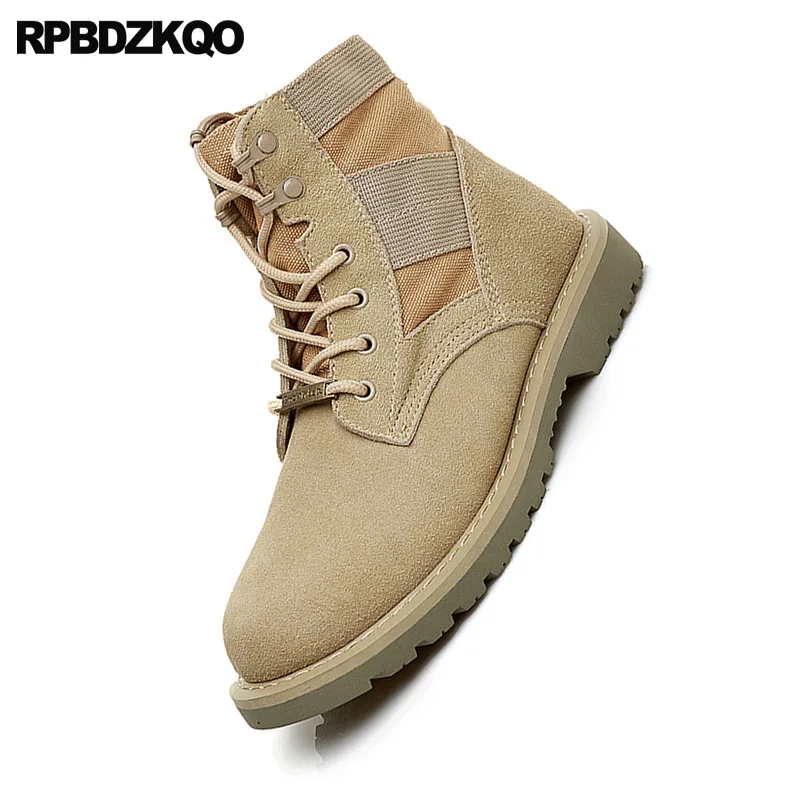 Тактический массивные сапоги в стиле милитари Зимние Замшевые ботильоны на