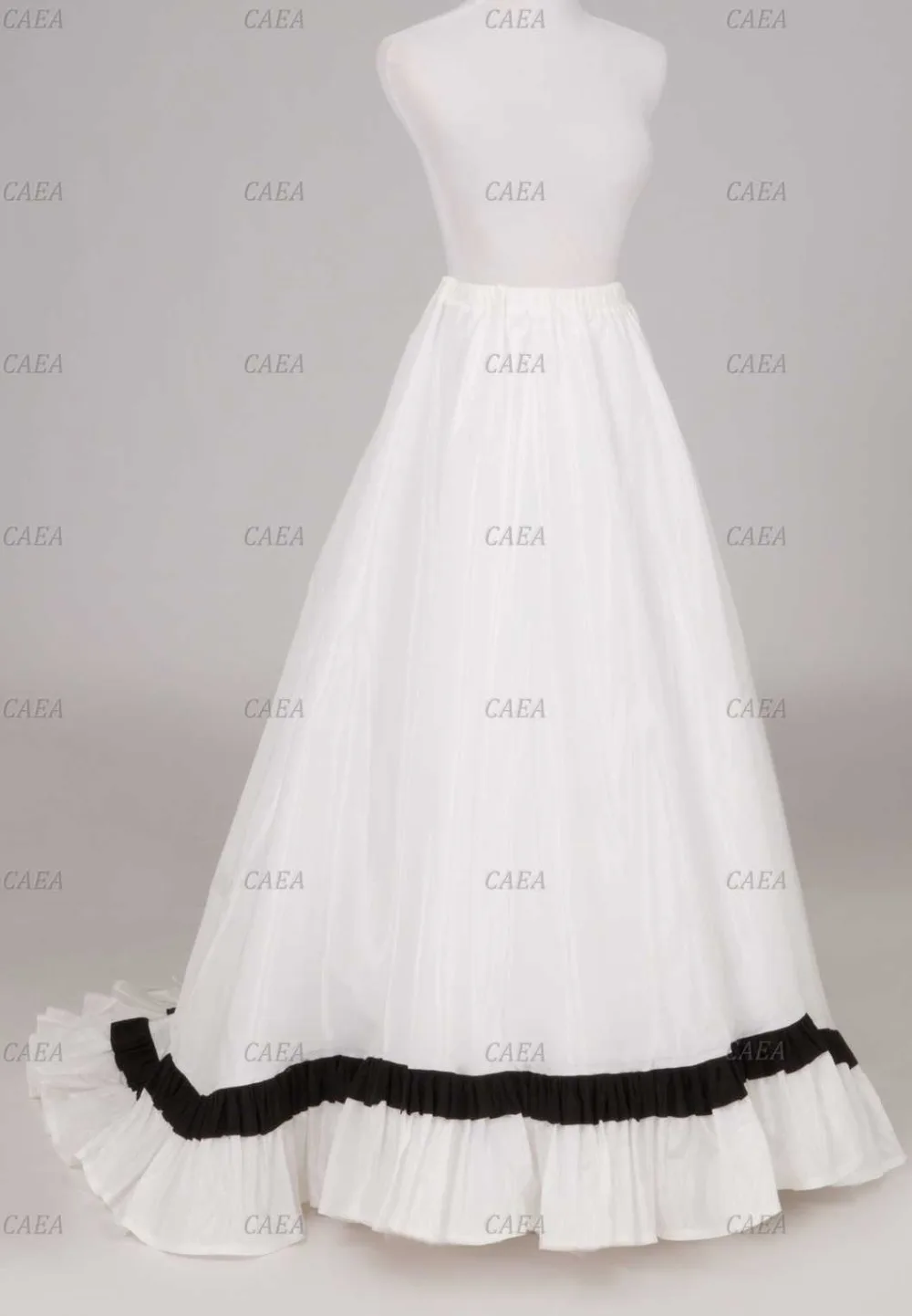 

Victorian White Satin Ruffled Trained Skirt Satin Skirt Custom Make Plus Size