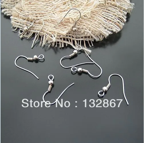 Fate Love 400pcs Surgical Stainless Steel Ear Wires Hooks ~with Bead + Coil ~ Earring Findings 21mm tall 3mm beads | Украшения и