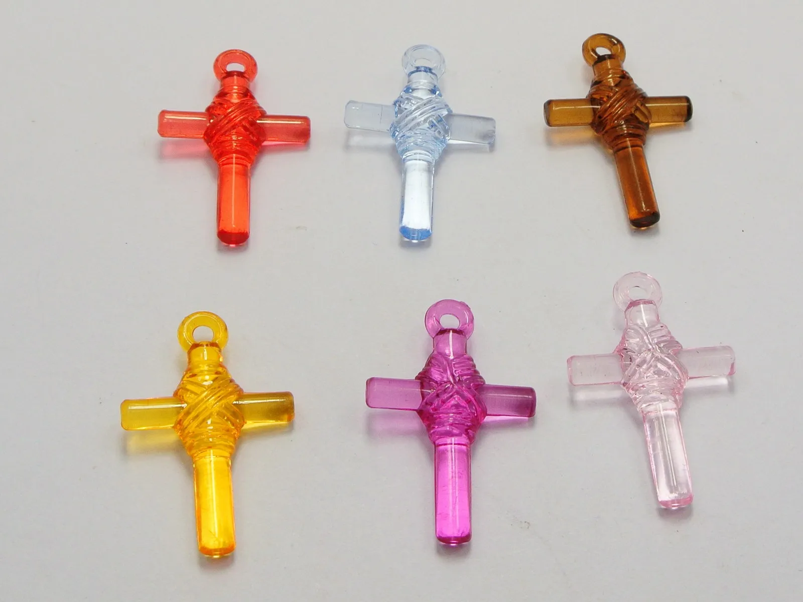 100 разноцветный прозрачный акриловый крест подвески 27x18мм подвески|pendant dog|charm