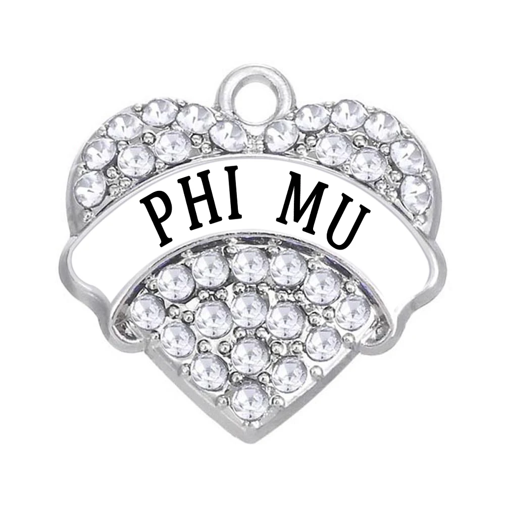 Изысканные стразы инкрустированные в форме сердца металлический Шарм PHI MU