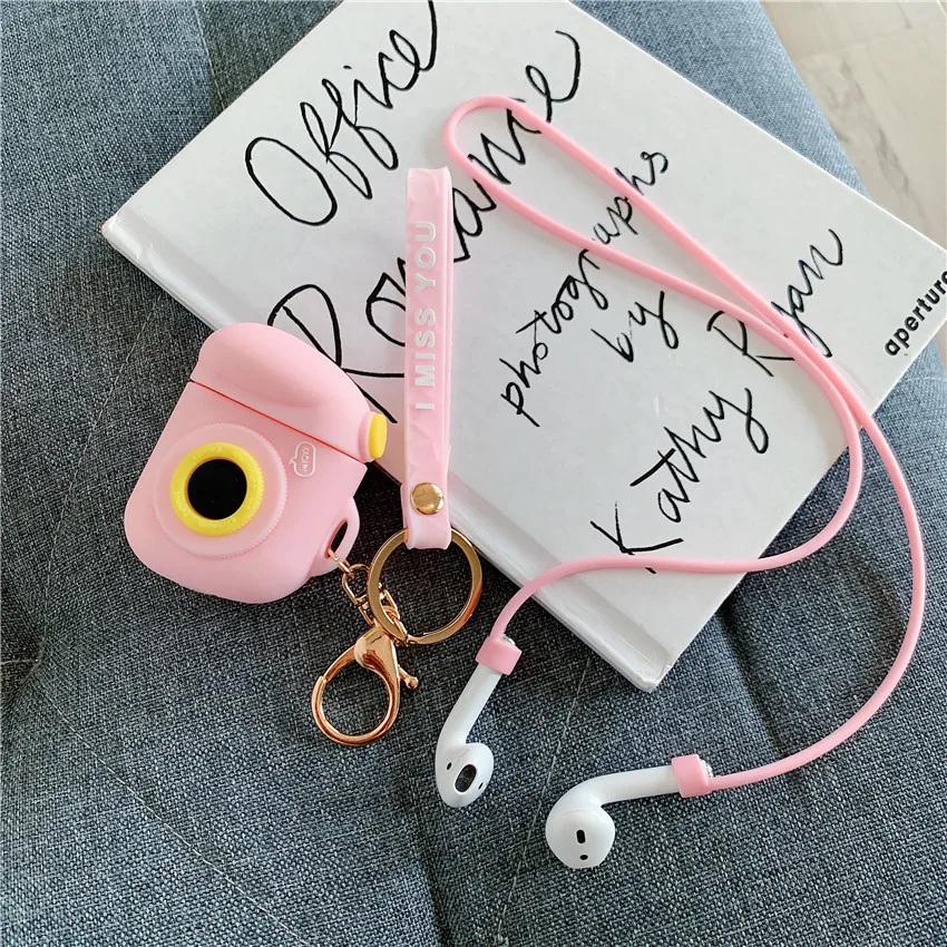 Чехол для наушников Airpods из мягкого ТПУ с 3d изображением милой мультяшной