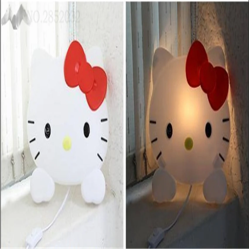 JW современный hello kitty ночник мультфильм супер милая лампа Led Luminaria ночные