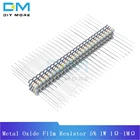 Металлооксидный пленочный резистор Diymore, 100 шт., 5%, 1 Вт, 1R-1M, Сопротивление ом + 5% -5%, электронное устройство для самостоятельного изготовления, 1K, 2,2 K, 4,7 K, 5,1 K, 6,8 K, 10K, 15K, 22K