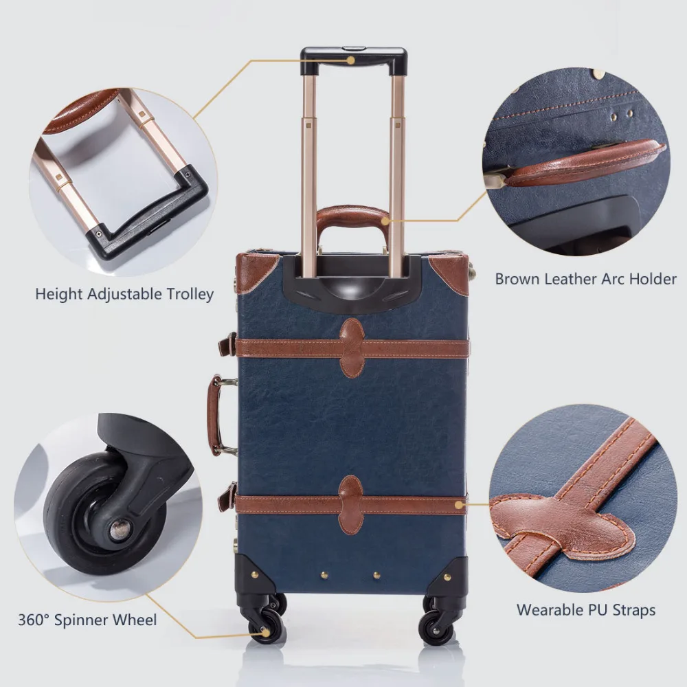 COTRUNKAGE 20 &quot 26&quot TSA Lock ретро PU кожаный винтажный Жесткий чемодан мужской на