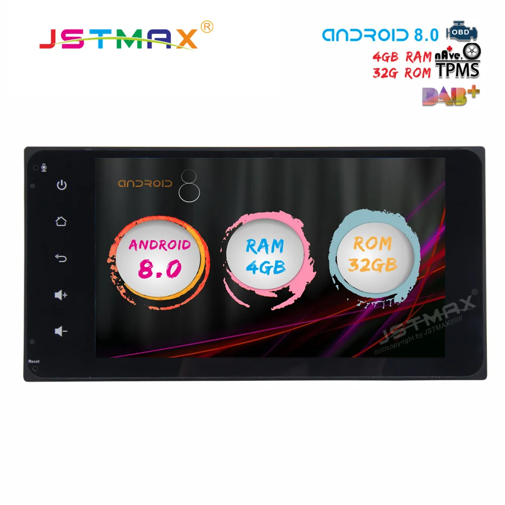 

JSTMAX Android 8,0 Автомобильный GPS радио плеер для Toyota VIOS Hilux AVANZA Crown VITZ С восьмиядерным 4 Гб + 32 ГБ авто мультимедиа DAB +