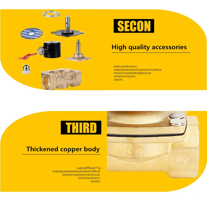 2W нормально закрытый воды Соленоидный клапан латунь воздушные клапаны AC220V DC12V DC24V