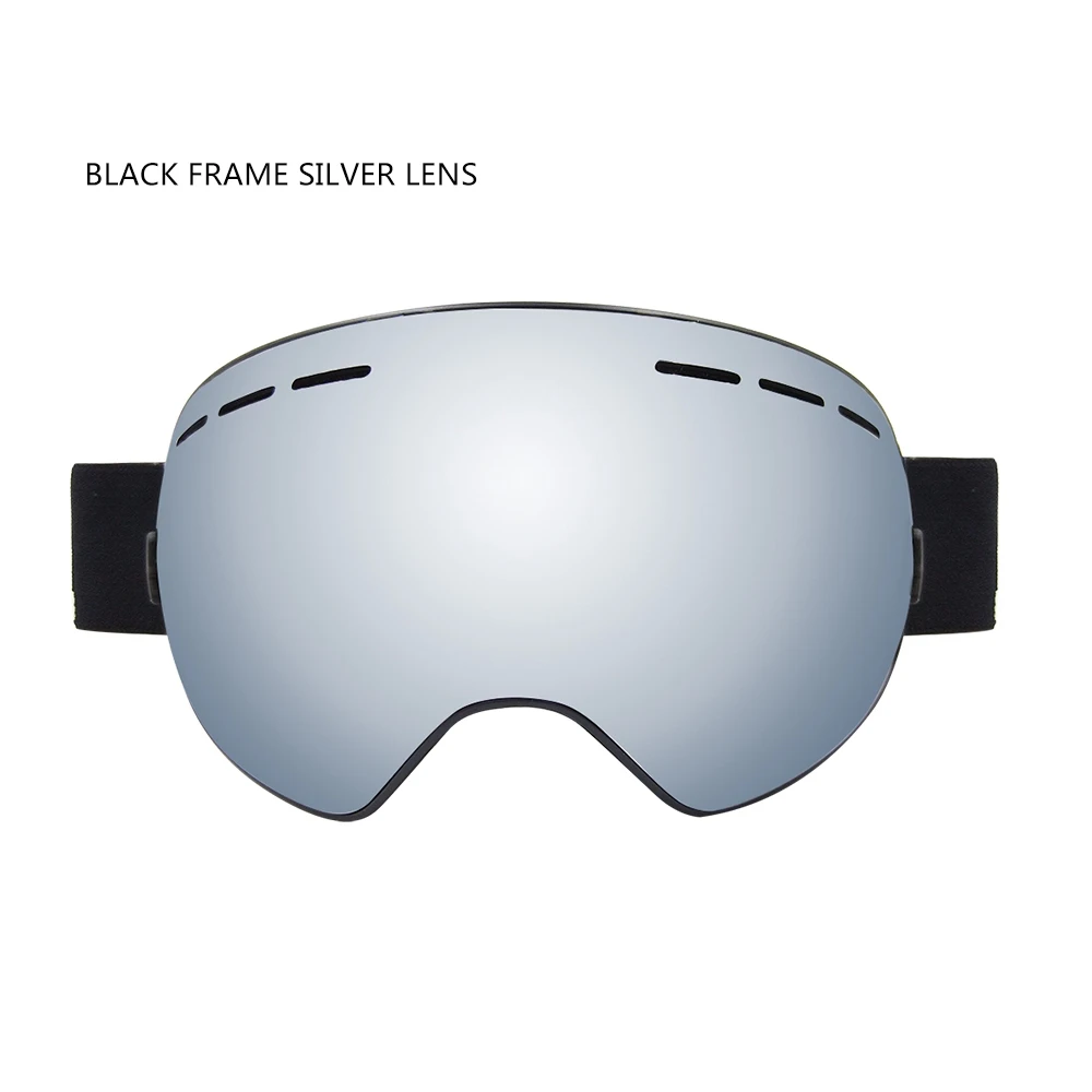BlackFrame SilverLen Профессиональные взрослых ветрозащитные лыжные очки Восхождение двухэтажный сноуборд Лыжный Спорт очки Альпинизм Анти-туман объектив очки - Цвет: BlackFrame SilverLen