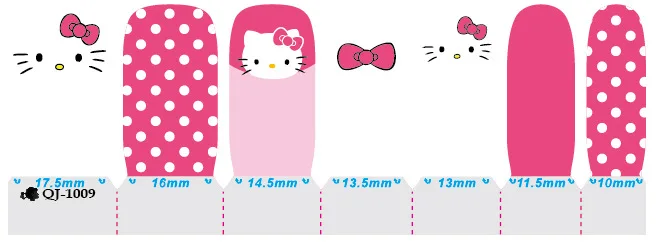 14 шт./лист 14 видов Hello kitty ногтей Обертывания 3D на весь ноготь наклейки дизайнерские наклейки для ногтей наклейки макияж татуировки DIY маникюр инструмент