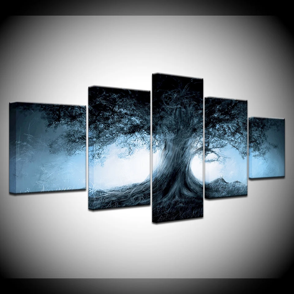 Картина на холсте Дерево жизни 5 шт. настенная живопись модульная обои плакат
