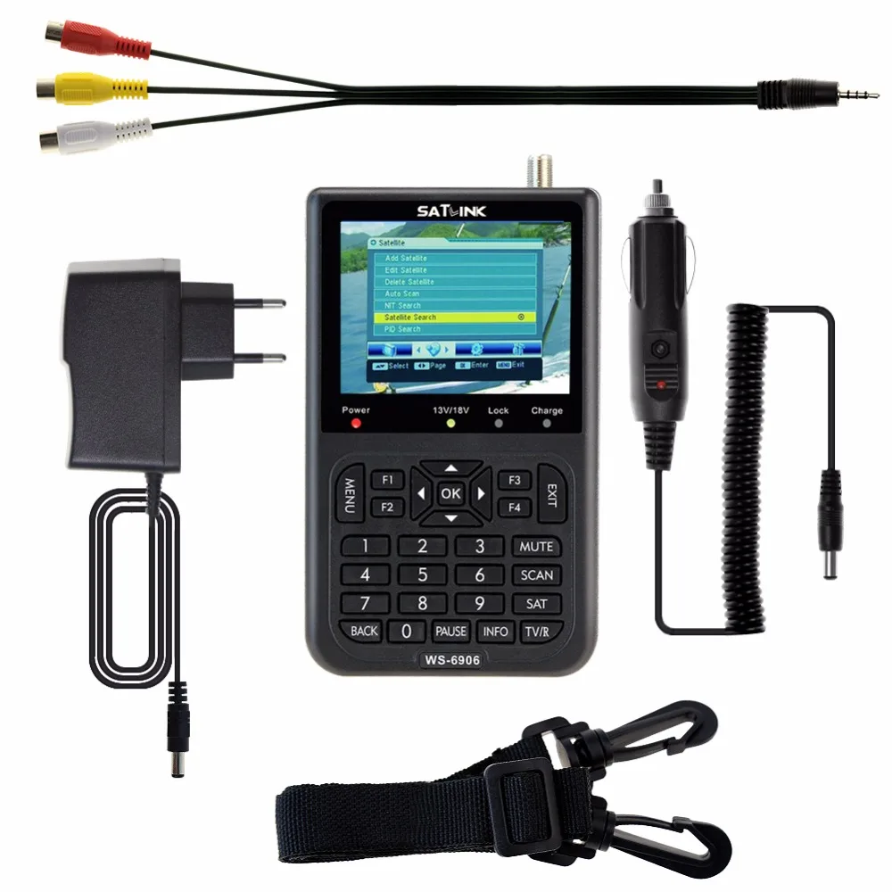 [Подлинный] Satlink WS 6906 3 5 &quotDVB S FTA цифровой спутниковый измеритель искатель satFind lcd ws