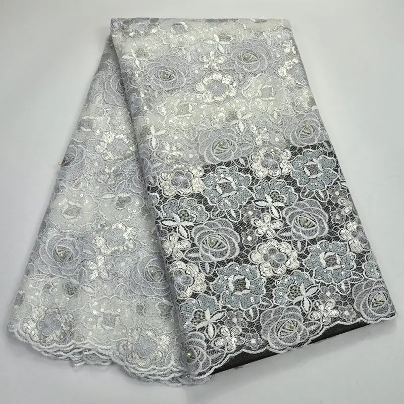 Beautiful flowers design African handcut organza lace fabric voile with Allover sequins high quality Gold RG131 |