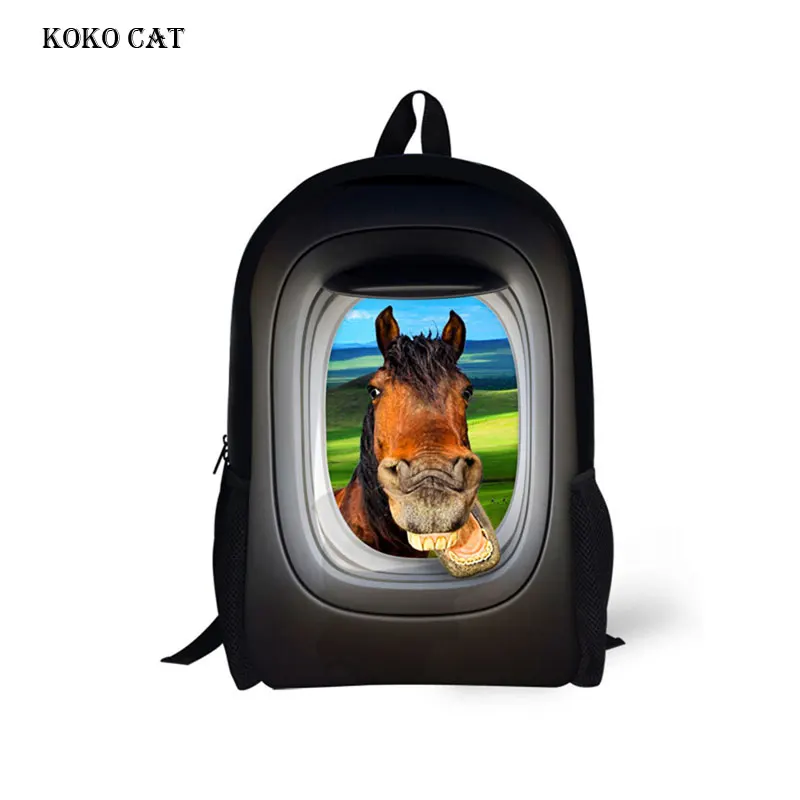 3D сумка с животным принтом Сумка для девочек оленя Детские сумки книг Милый