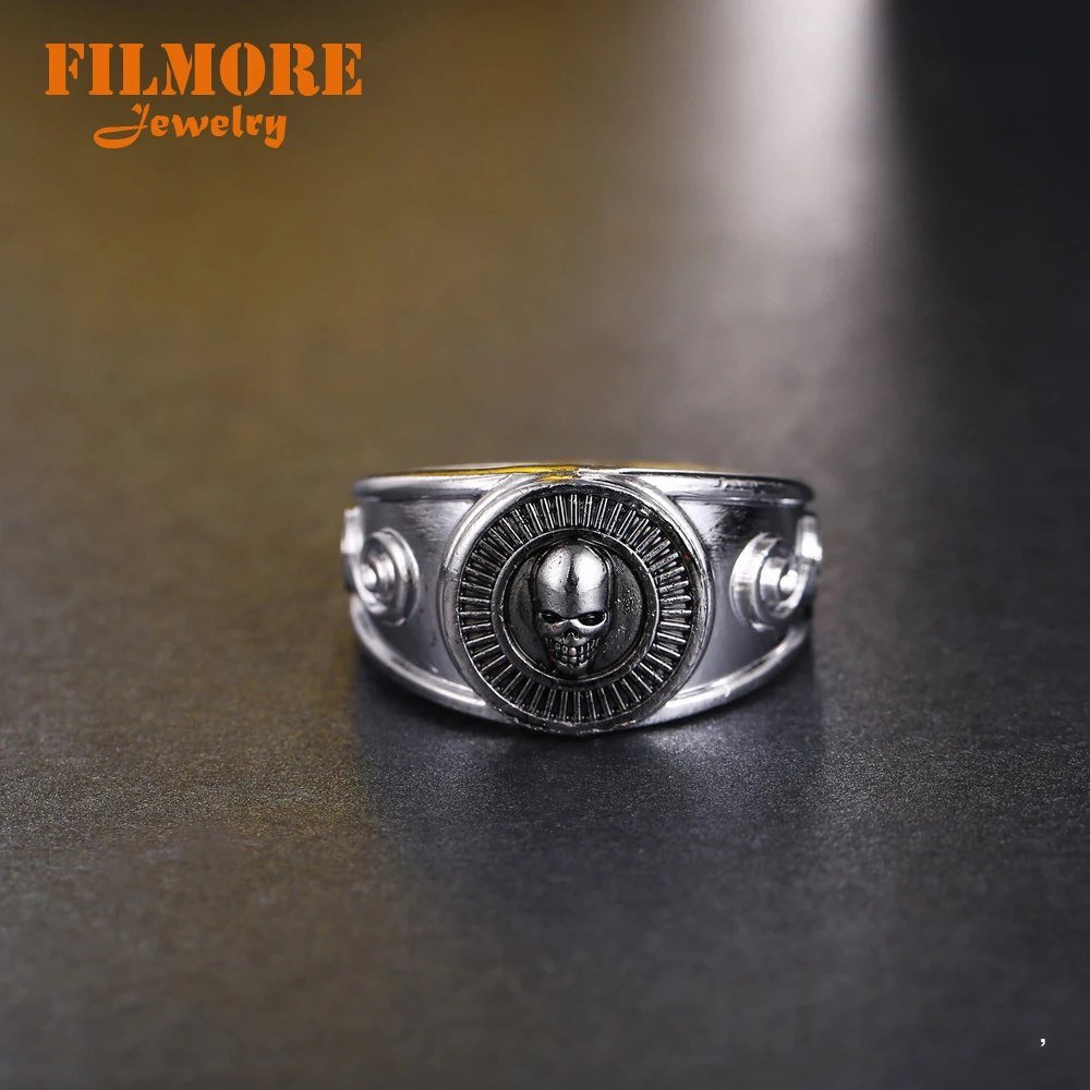 Оптовая продажа модное мужское кольцо Filmore кольца с черепом в рок стиле большим