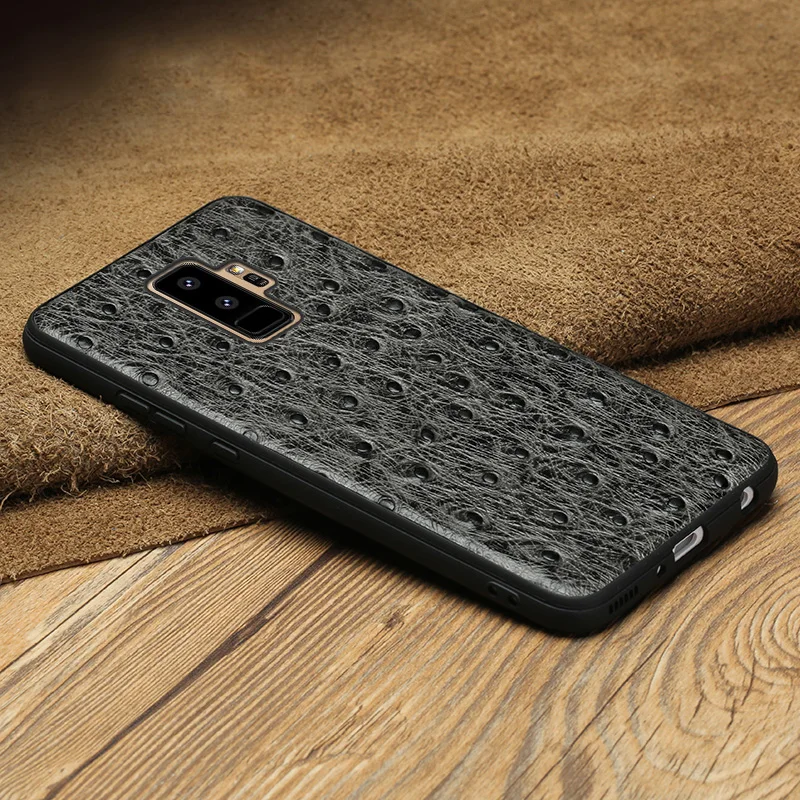 Натуральная кожа чехол для телефона для samsung S10 S8 S9 плюс A70 чехол кожи страуса с текстурой под кожу питона чехол для Note 9, 10 лет, A5 A9 J7 чехол s
