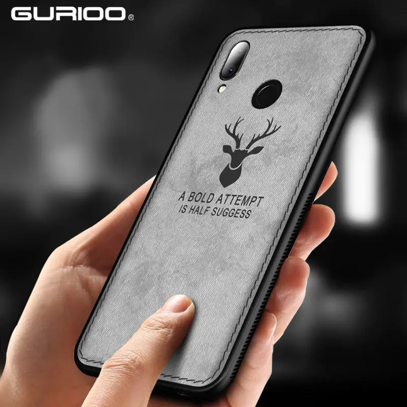 Gurioo ультра тонкий тиснением олень ткань чехол для телефона Huawei Y9 2018 Nova 2 S 3 3i Mate 9 10