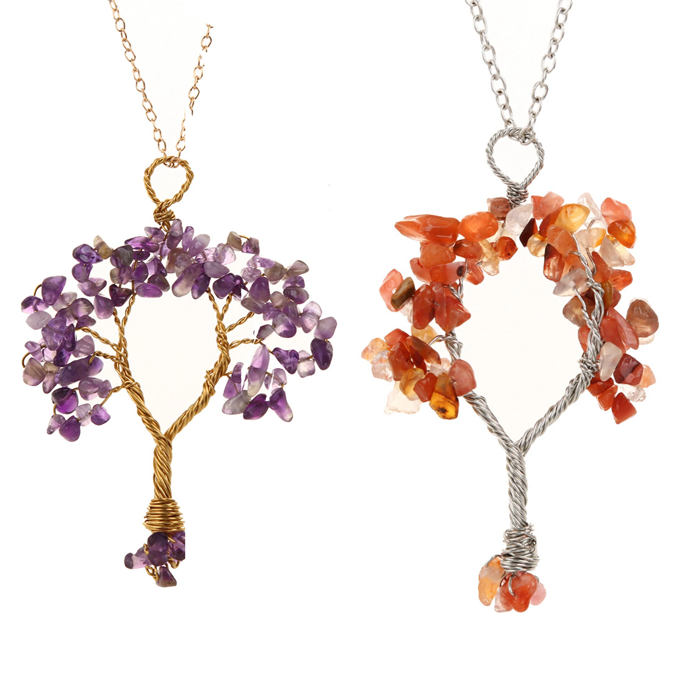 Модное кварцевое ожерелье с изображением дерева жизни женское подвеской из