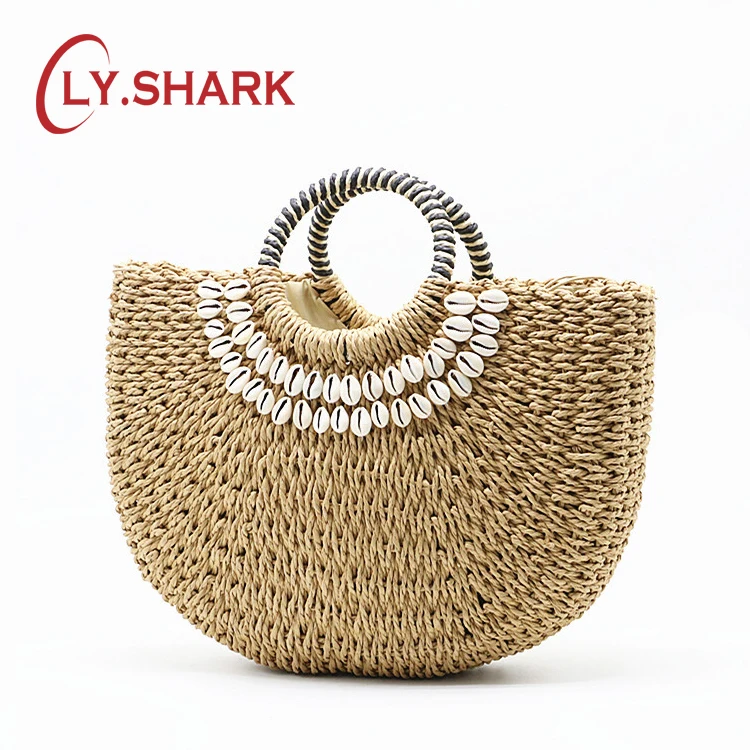 LY. SHARK Летняя Пляжная Соломенная Сумка для женщин женская сумка из ротанга в форме