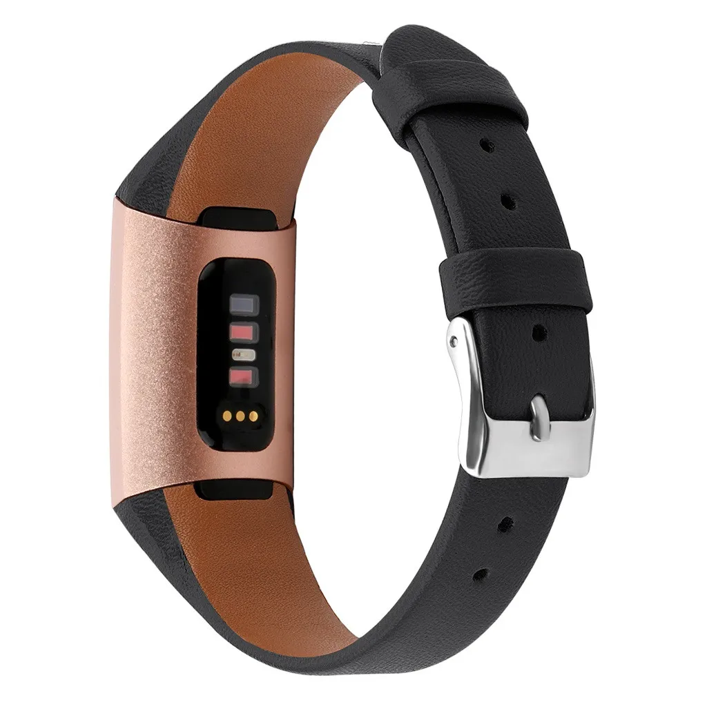 Смарт-часы ремешок Smartband mi band роскошные кожаные Сменные аксессуары браслеты ремни для Fitbit Charge 3 Smart