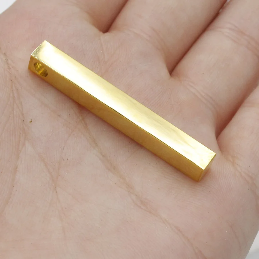 

Stainless Steel Blank Bar Pendant For Necklace 5x40mm Metal Cuboid Pendant Mirror Polished Wholesale 10pcs