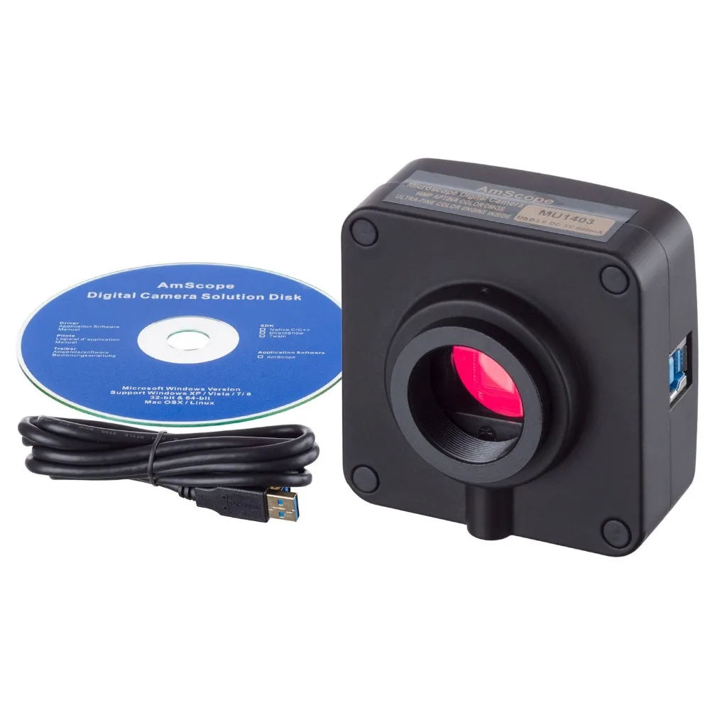 AmScope 14MP USB3.0 C Mount USB Цифровая камера|Детали и аксессуары для приборов| |
