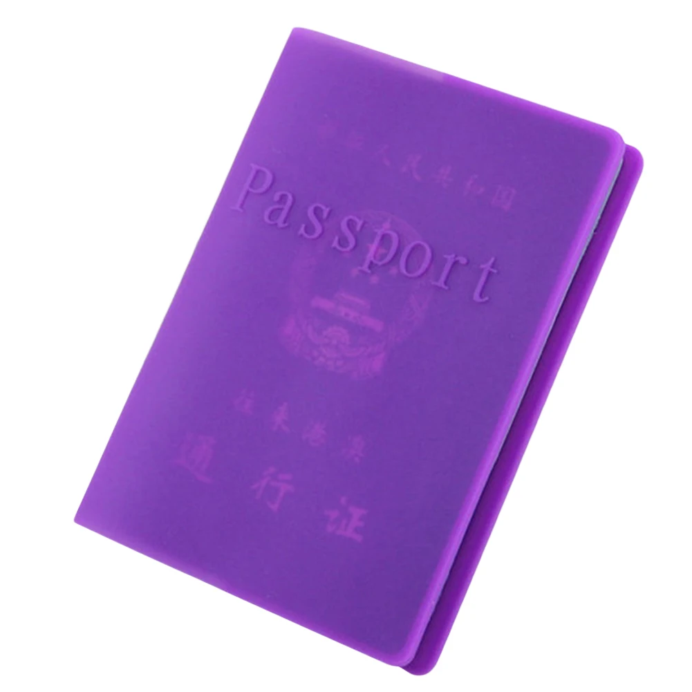 Purple Силиконовый карамельный цвет ed паспорт Пылезащитный Водонепроницаемый Цвет держатель паспорта Обложка для паспорта унисекс сумка для паспорта - Цвет: Purple