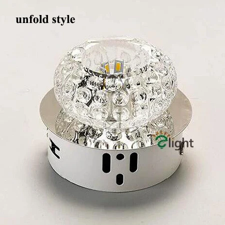 round unfold Dia10cm современный блеск Хрустальный светодиодный потолочный Люстра светильник s хромированный металлический коридор светодиодные люстры светильник для прохода светильник - Цвет абажура: round unfold