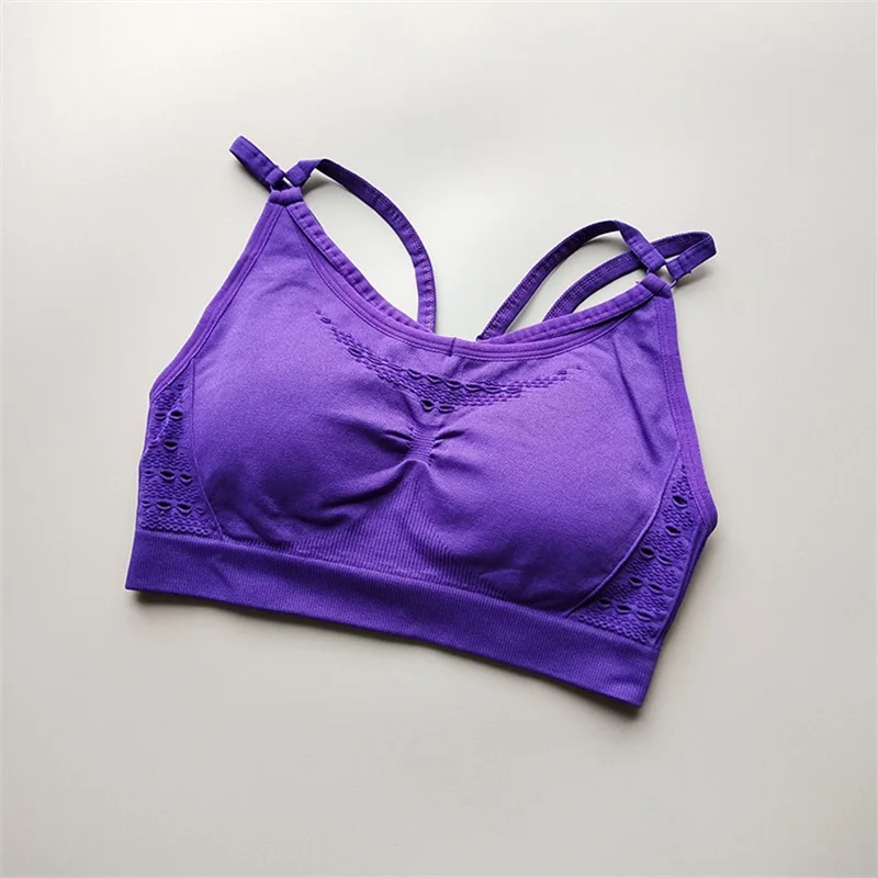 Women Energy Seamless Sports Bra Girls Gym Sport Top Fitness Yoga Padded Push Up Cross gym top women Exercise Underwear | Спорт и
