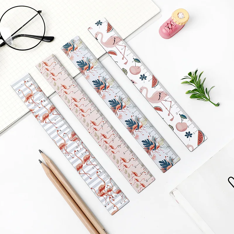 

Magnet Flamingo Ruler Cute 18cm Bendable Measuring Straight Rulers Drawing Tool Promotional Stationery gift school supplies