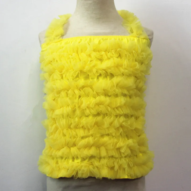 Yellow Новое поступление года; Летний шифоновый топ для маленьких девочек; топы с оборками для девочек; юбка-американка; топ-пачка; праздничная одежда для детей - Цвет: Yellow