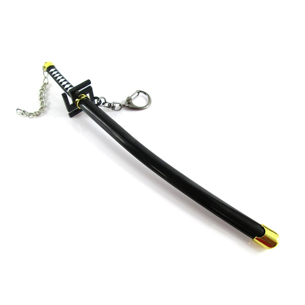 

Bsarai Bleach Kurosaki Ichigo Aizen Sousuke Hitsugaya Toushirou One piece Shanks Gintama 21cm Sword Model Toy Key Chain Ring