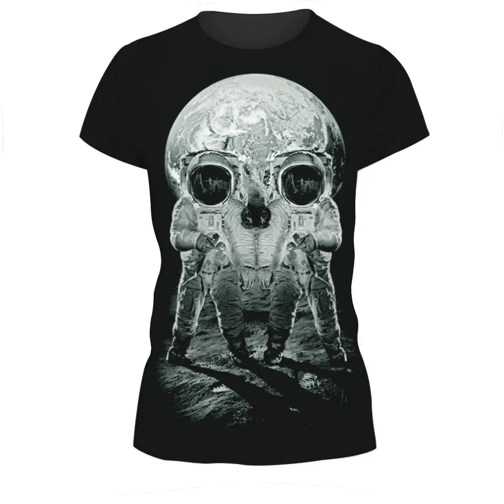 2019 Men/Women Short Sleeve Summer funny creativity skull astronauts printed 3D T-shirt Tops Tees Size S-3XL NA265 | Мужская одежда
