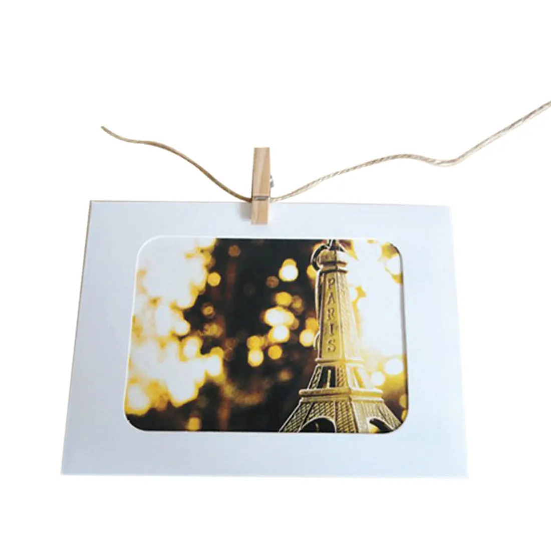 10 шт. DIY крафт-бумага фоторамка подвесная настенная рамка для фотографий и картин крафт-бумага с зажимами и веревкой для семейной памяти 3-7 дюймов