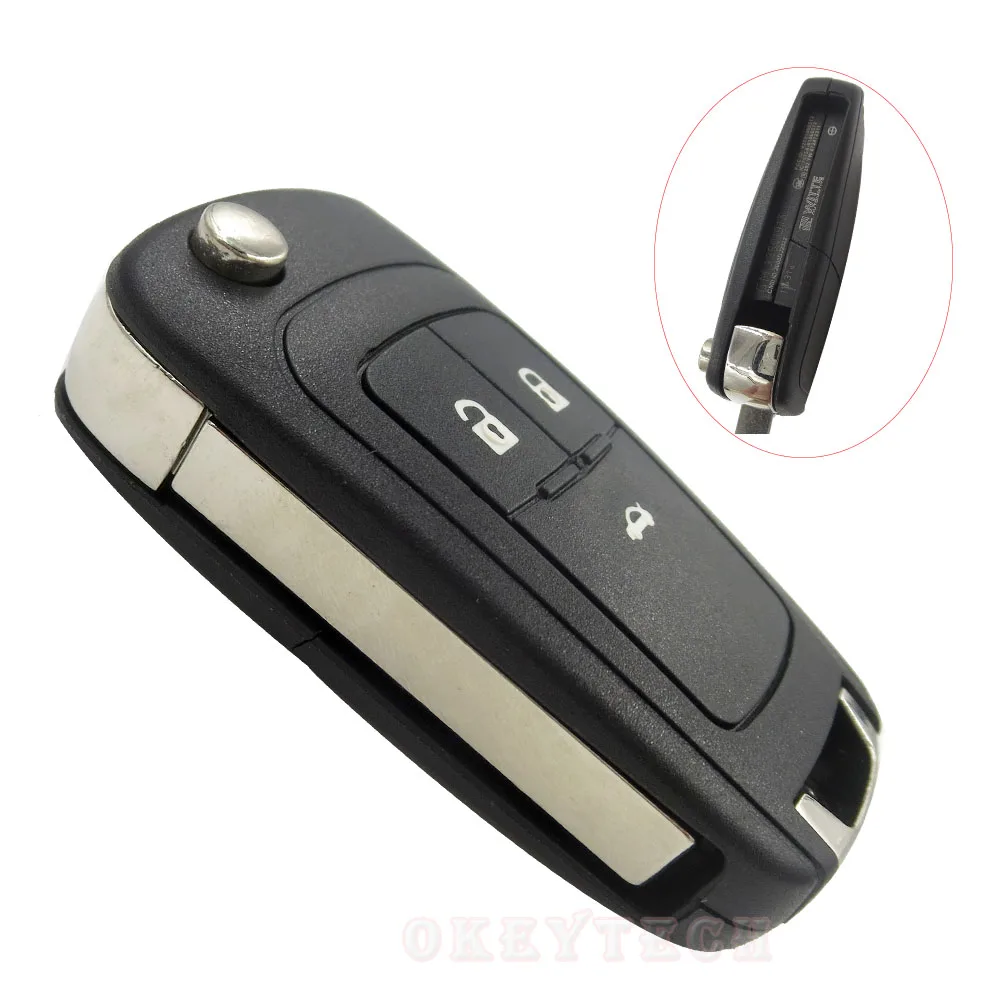 OkeyTech запасной ключ для Chevrolet Vauxhall astra h j insignia g vectra c mokka zafira 2 3 кнопки складной пульт