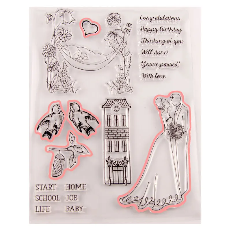 

Hot sale Wedding Couple Clear Stamp and Metal Cutting Dies Seal for DIY Scrapbooking photo album Card Making Decoration Supplies
