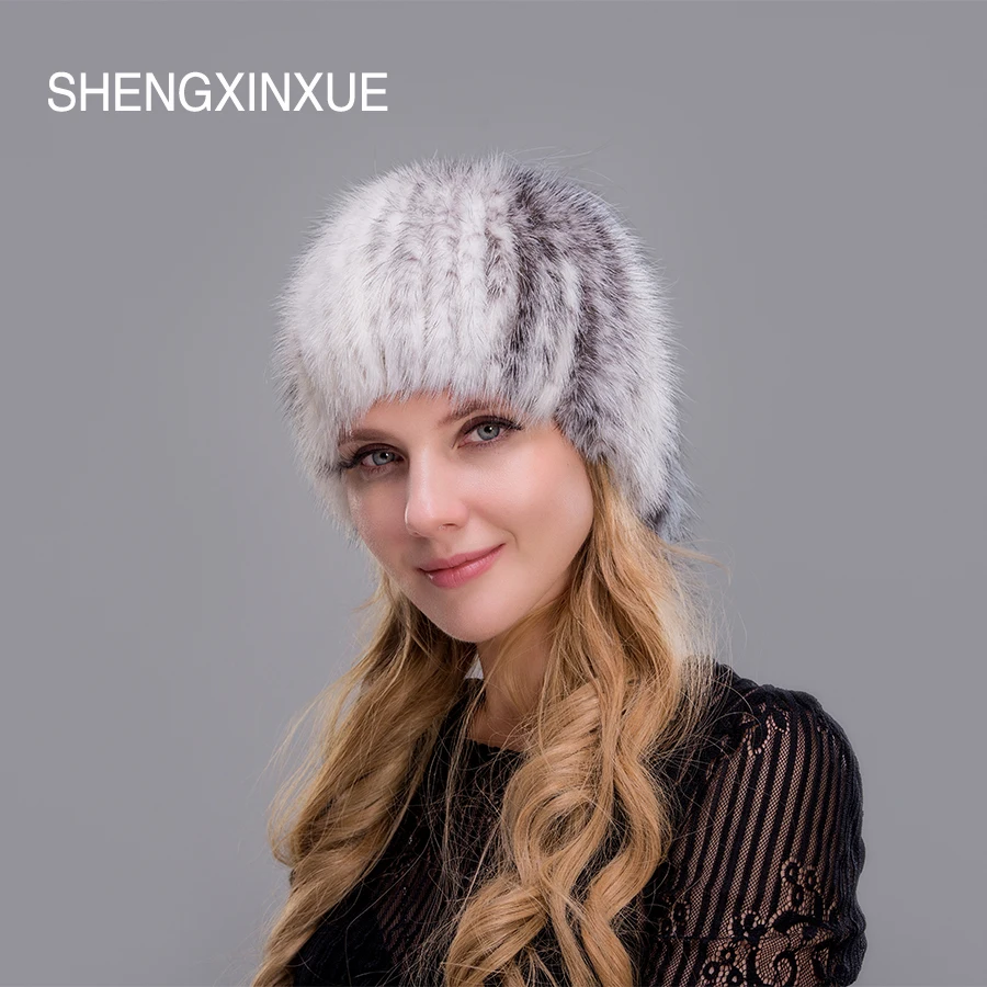 Женская шапка JIQIUZHANXUEFEI из лисьего меха норки зимняя для детей зима 2019 | Аксессуары