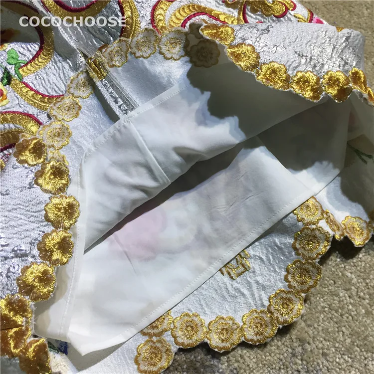 Женская модная сексуальная юбка с высокой талией золотистого цвета, с цветочной вышивкой, узкая юбка-карандаш, новинка, осенняя белая
