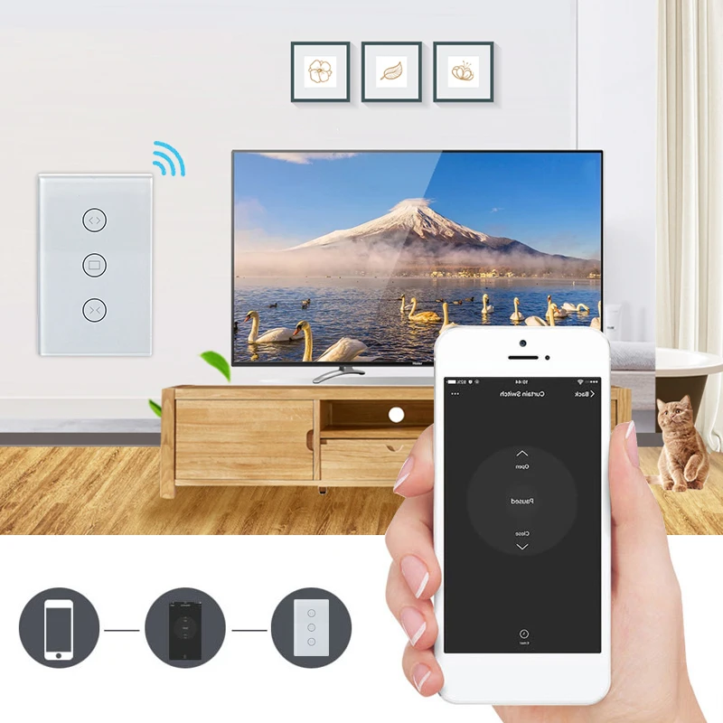 Переключатель для штор Smart Home Wi-Fi переключатель занавесок с электроприводом