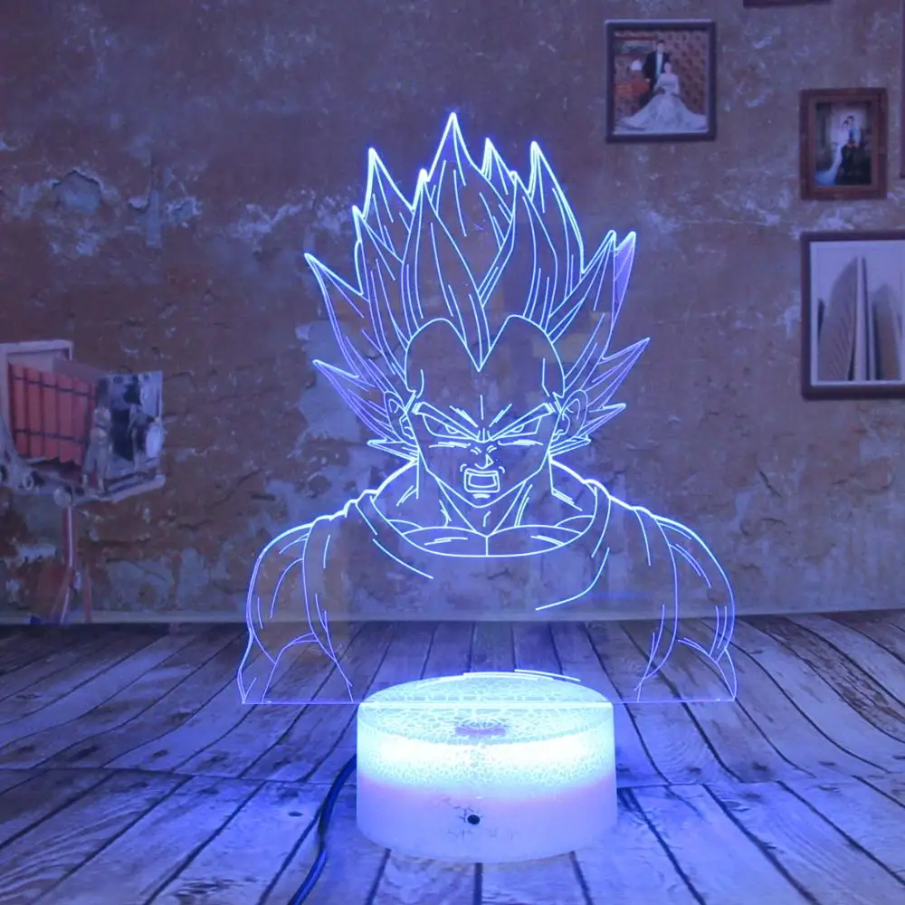 3D лампа Goku ночник Жемчуг дракона Светодиодная Супер Saiyan 7 цветов светодиодная