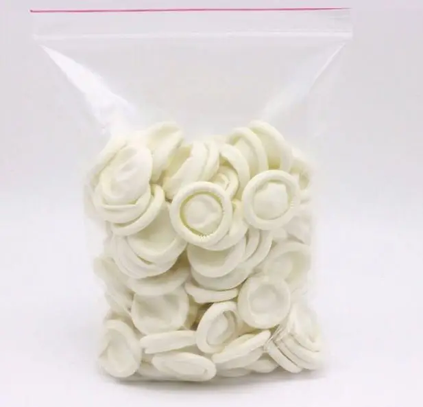 Антистатические напальчники из латекса 100 шт. натурального белого для чистки