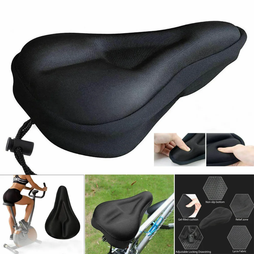 Bicycle Saddle Seat Mountain Bike Silicone Cover Cushion Non-slip Soft Pad Road | Спорт и развлечения