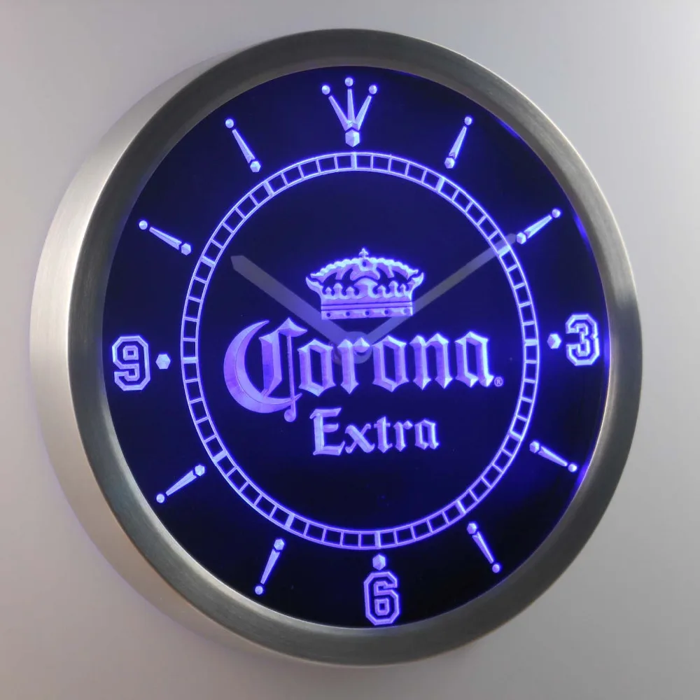 Nc0092 Corona Extra Crown Пивной Бар неоновый светильник светодиодный настенные часы