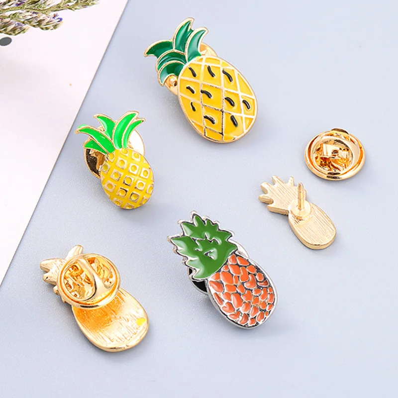 Новинка Милые Броши с изображением ананаса для женщин и мужчин эмалированный