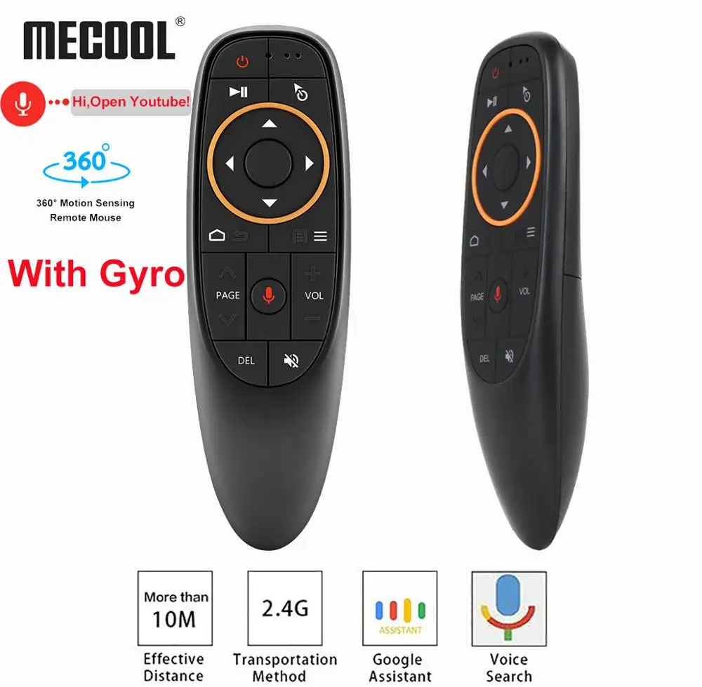 G10 Air Mouse Remote Control 2.4GHz Voice Control Wireless Google Microphone USB Receiver Gyro Sensor AI Fr Smart Android TV BOX