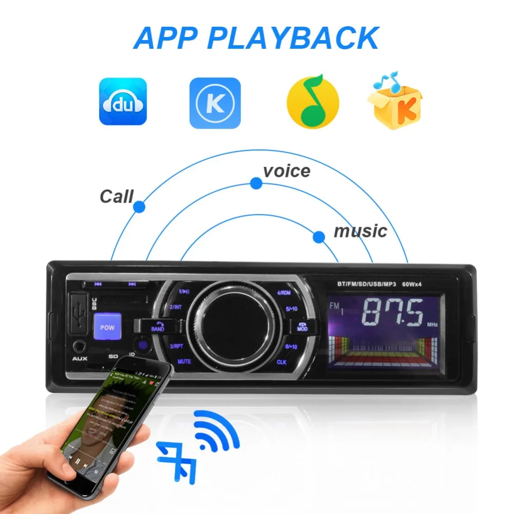 1 Din автомобильный Радио стерео плеер Bluetooth телефон AUX IN MP3 FM/USB пульт