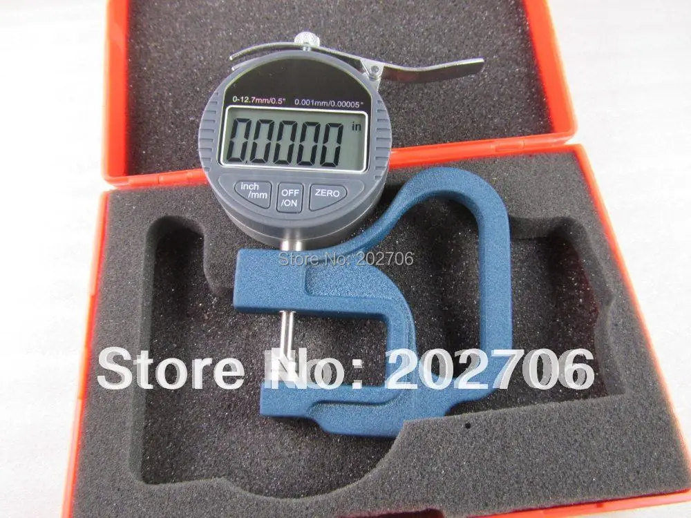 Drop shipping 0-12.7X0.001mm Micron Digital Dial Thickness Gauge with flat head thickness meter | Инструменты