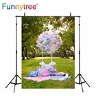 Фон для фотосъемки Весенняя трава воздушный шар дерево для пикника естественный фон