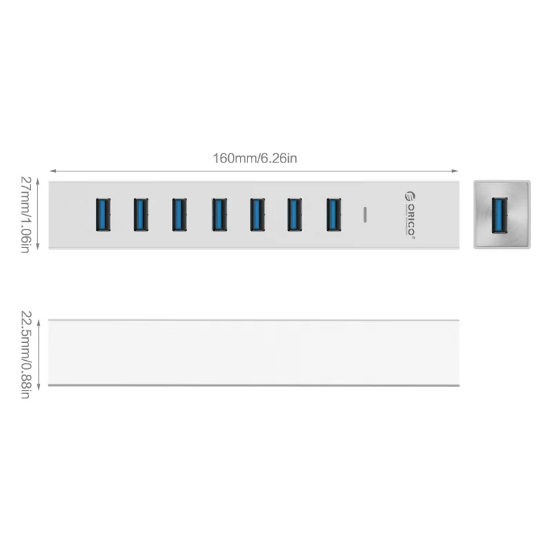 Usb Концентратор ORICO Алюминиевый 7 в 1 5 Гбит/с|7 ports|usb3.0 hubhub usb3.0 |